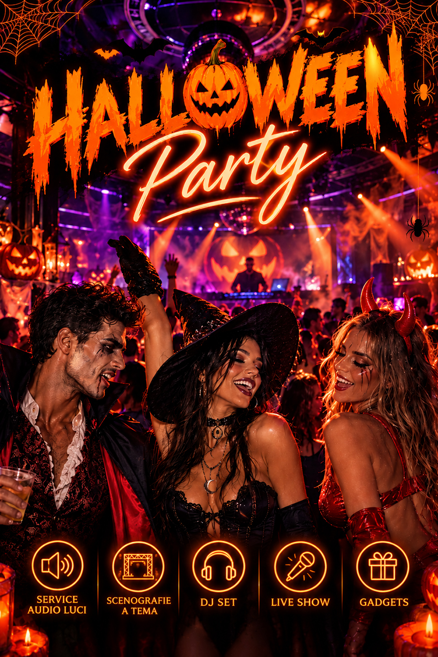 Festa di Halloween tra zucche e neon